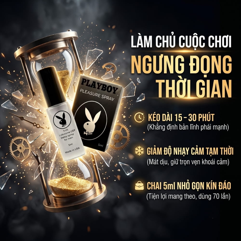 Xịt chống xuất tinh sớm Playboy Đen 5ml