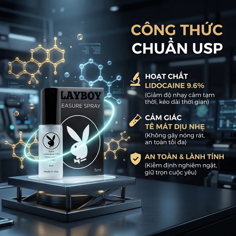 Xịt chống xuất tinh sớm Playboy Đen 5ml
