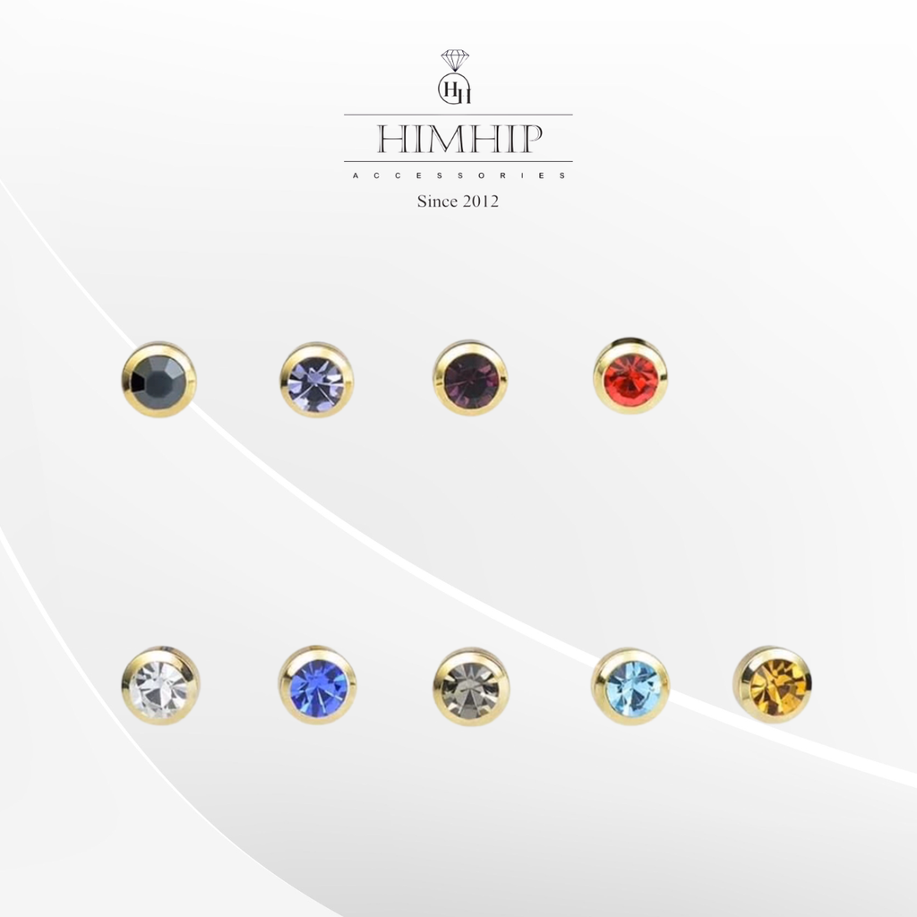 Pin Cài Áo HimHip Nam Nữ Đá Nhiều Màu Sang Trọng HKCC Đính Phale 0.8cm HPBD
