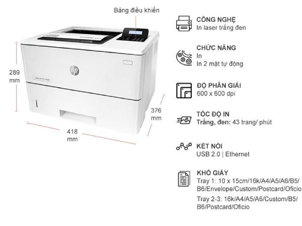 Máy in laser đen trắng HP Laserjet Pro M501DN (J8H61A)