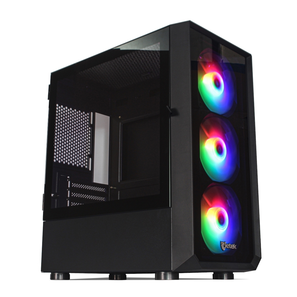 Case Jetek Squid X3 Black (3 Fan RGB)