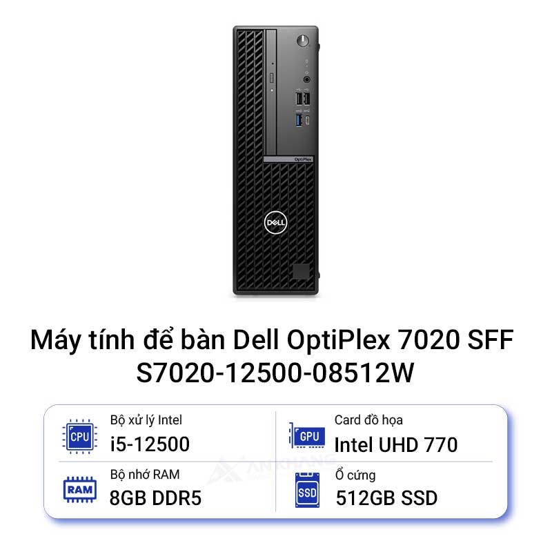 Máy tính để bàn Dell Optilex 7020 SFF ( i5-12500 | 8GB (1x8GB) DDR5 | SSD 512GB | Key _ Mouse /|Windows 11 home| 1Yr ) _ S7020-12500-08512W