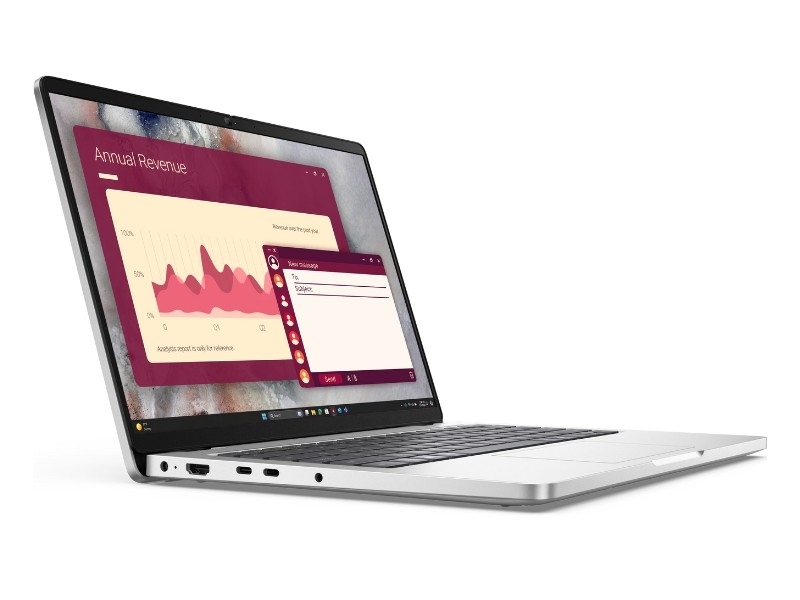 Laptop Dell Pro 14 PC14250 | Ultra 5 235U | Ram 16GB (1x16GB) DDR5 | 512 GB SSD | 14inch FHD+, IPS, 300 nits, 45% NTSC, Anti-Glare, FHD Cam | MediaTek Wi-Fi 6 MT7920 | 3-cell, 45 Wh | 65W AC rugged adapter | Win 11 Home |18M PrS