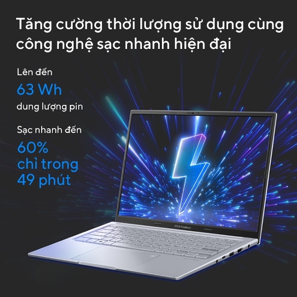 Laptop Asus Vivobook 14X OLED S3405VA-KM071W (Core i9-13900H/ 16GB/ 512GB SSD/ Intel Iris Xe Graphics/ 14.0inch 2.8K/ Windows 11 Home/ Bạc/ Vỏ nhôm)