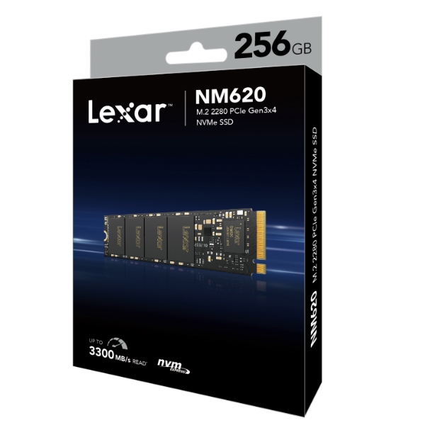 Ổ cứng SSD Lexar NM620 256GB M.2 2280 PCIe 3.0x4 (Đoc 3000MB/s - Ghi 1300MB/s) - (LNM620X256G-RNNNG)