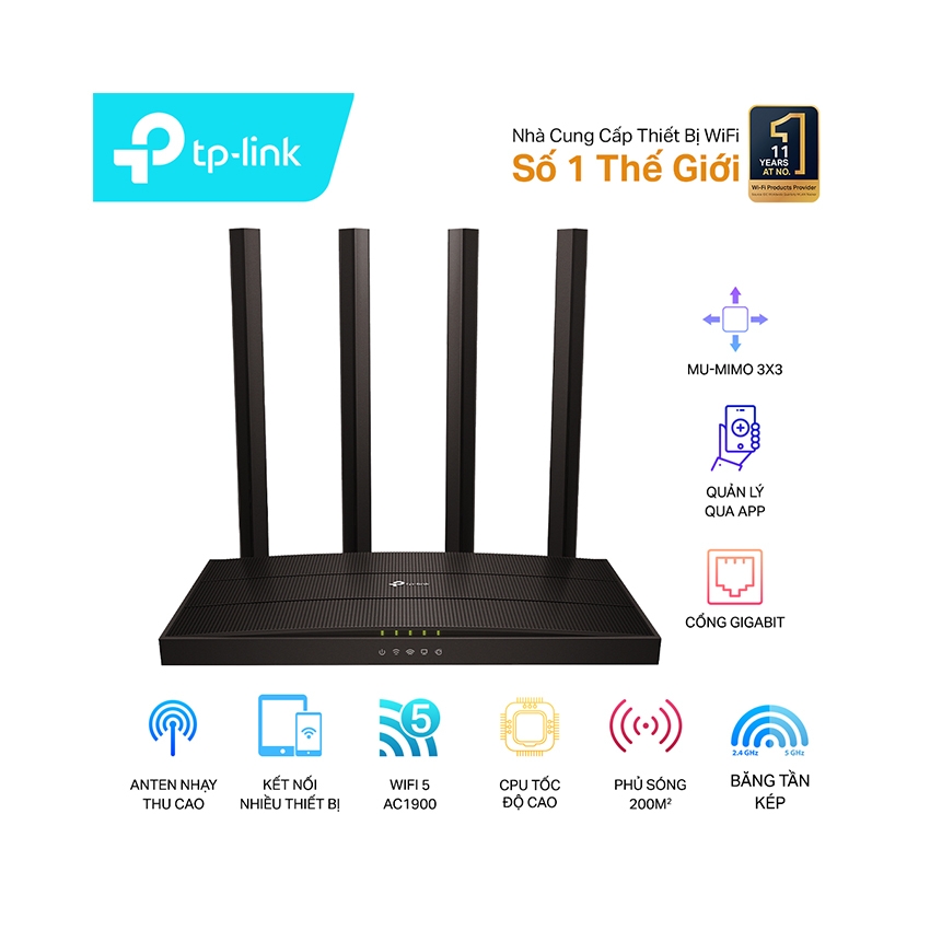Bộ phát wifi TP-Link Archer C80 MIMO AC1900Mbps (hỗ trợ EasyMesh)