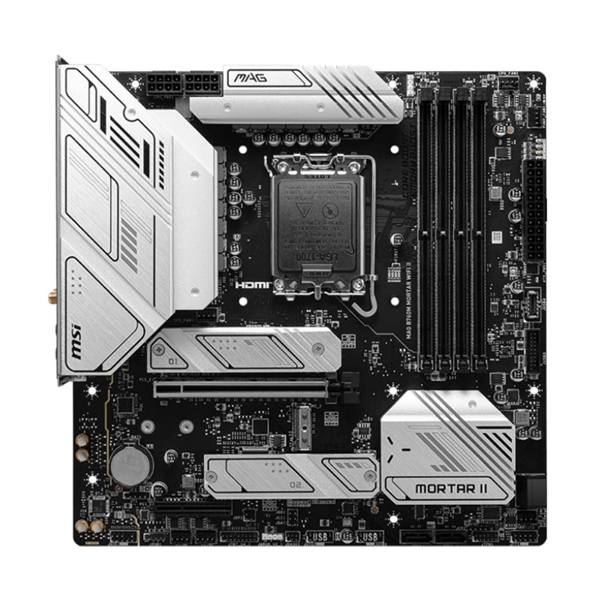 Mainboard MSI MAG B760M MORTAR WIFI II (Intel B760/ Socket 1700/ M-ATX/ 4 khe ram/ DDR5/ 2.5 Gigabit LAN)