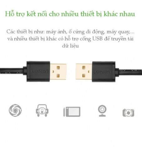 Cáp USB 2.0 2 đầu đực dài 0,5m chính hãng Ugreen 10308