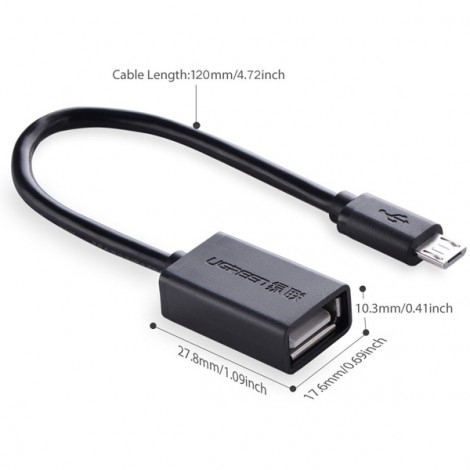 Cáp chuyển Micro USB to USB 2.0 OTG chính hãng Ugreen 10396