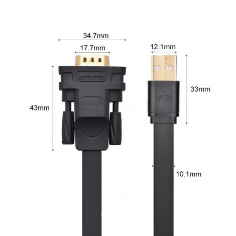 Cáp chuyển đổi USB to Com 2M chính hãng Ugreen 20218