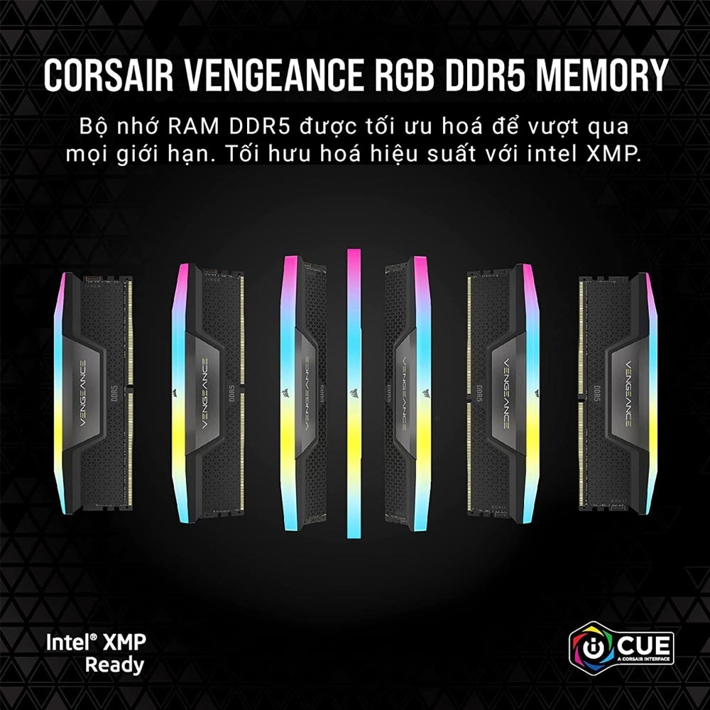RAM CORSAIR VENGEANCE RGB 64GB (2x32GB) DDR5 6000Mhz (CMH64GX5M2B6000C38)