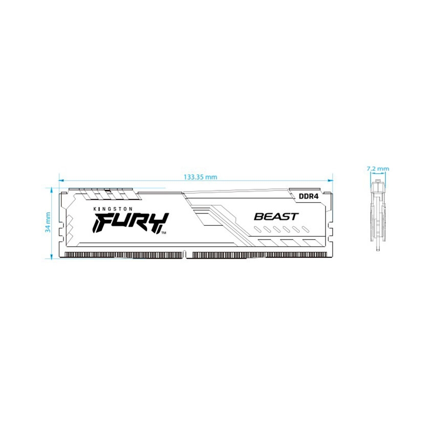 Ram PC Kingston Fury Beast DDR4 8GB bus 2666Mhz tản nhiệt