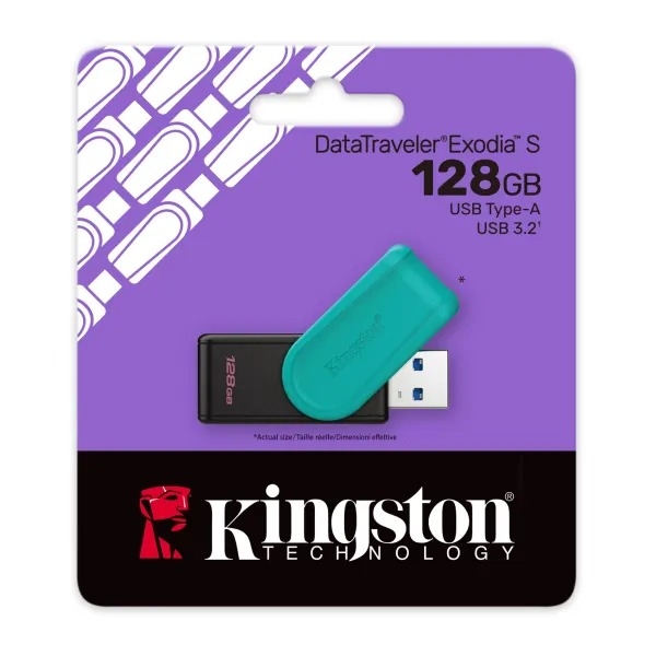 USB Kingston DTXS 128Gb USB3.2 Màu đen xanh