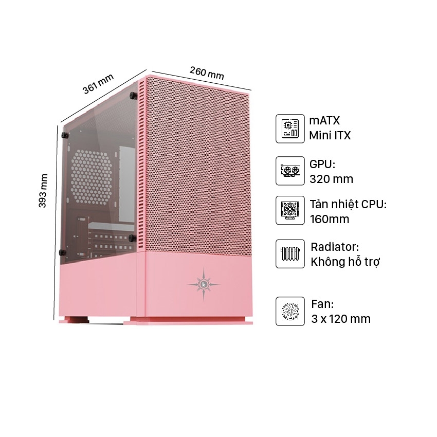 Vỏ case KENOO ESPORT G562 - Màu Hồng