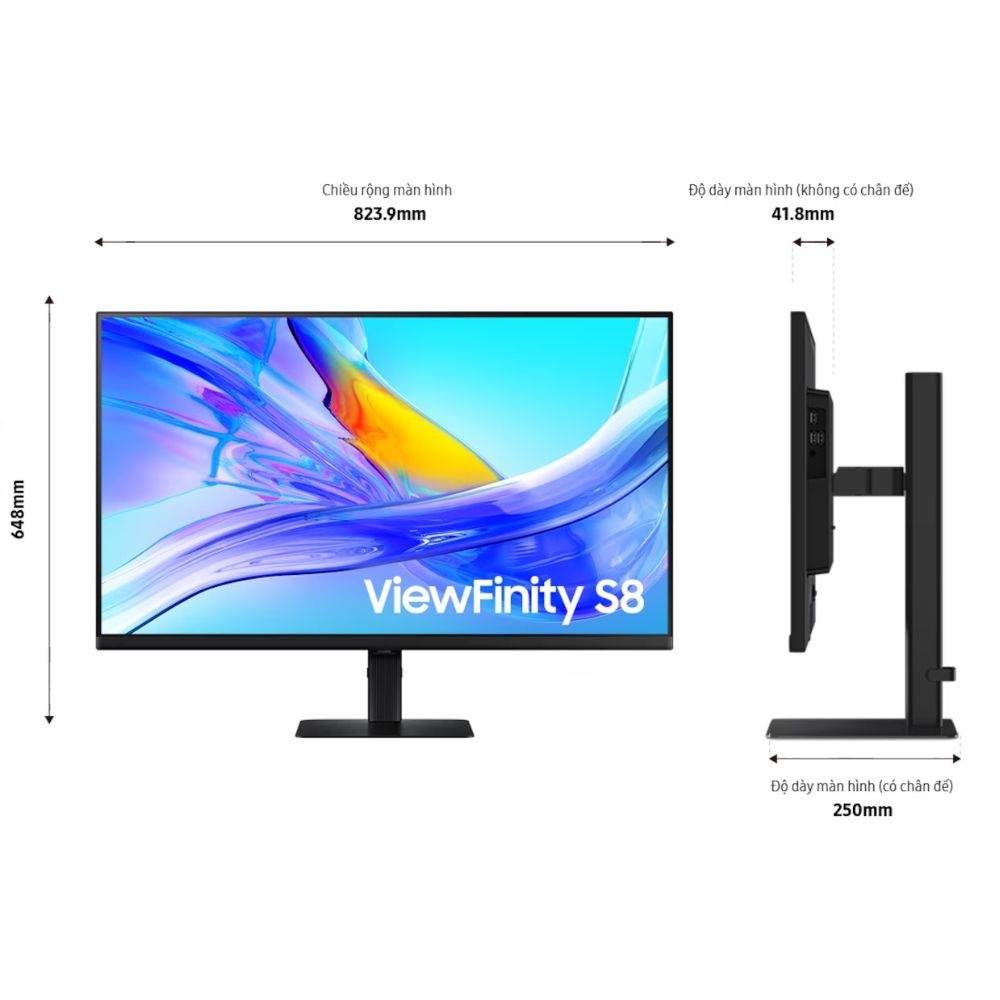Màn hình đồ họa Samsung ViewFinity S8 LS37D800UAEXXV (37Inch/ 4K (3840 x 2160)/ 5ms/ 60HZ/ 350cd/m2/ VA)
