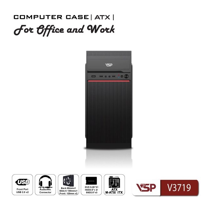Vỏ Case Văn Phòng ATX VSP V3719