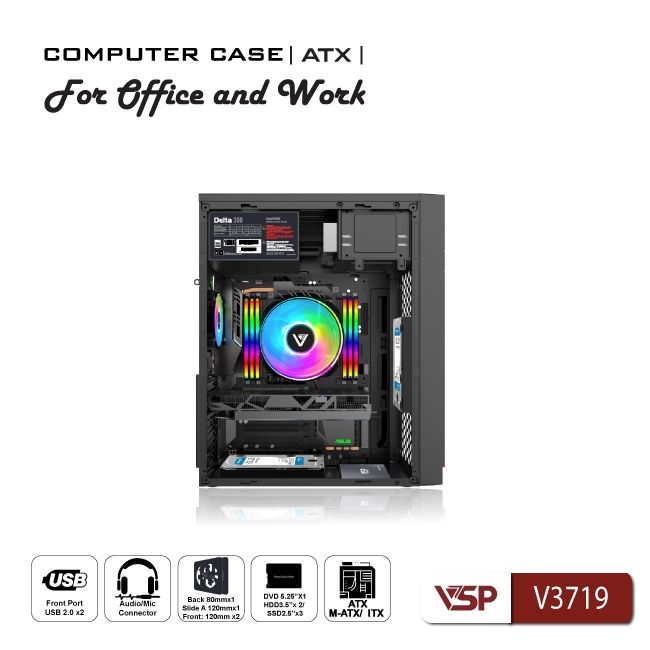 Vỏ Case Văn Phòng ATX VSP V3719
