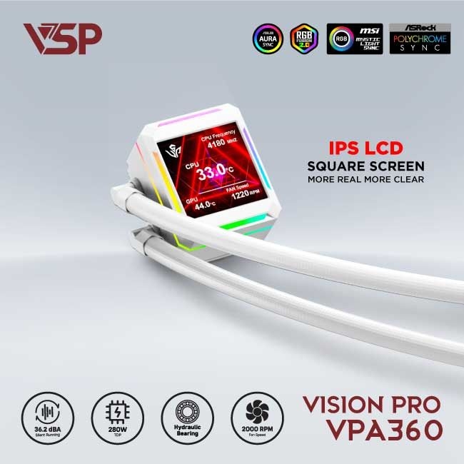 Tản nhiệt nước VSP Vision Pro VPA-360 Trắng