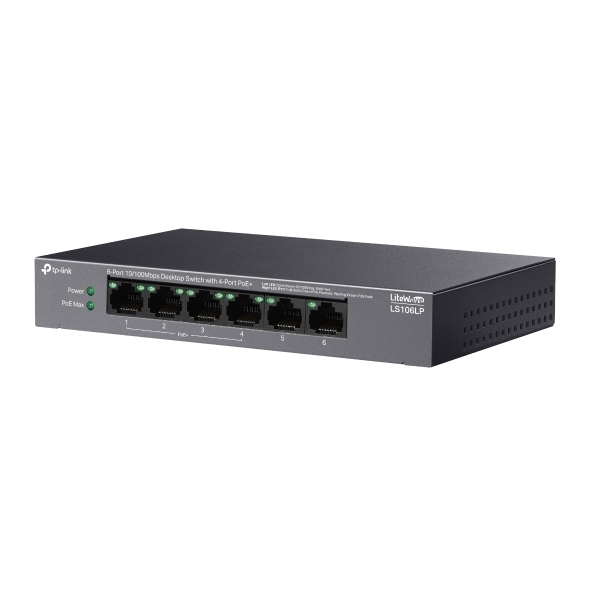 Switch Để Bàn 6 Cổng 10/100Mbps với 4 Cổng PoE TP-LINK LS106LP