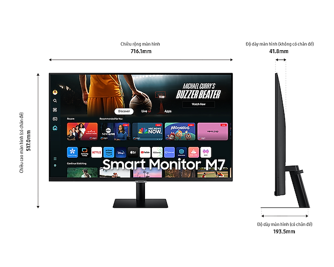 Màn hình thông minh Samsung M7 M70D LS32DM700UEXXV UHD, 4K, 60hz, VA