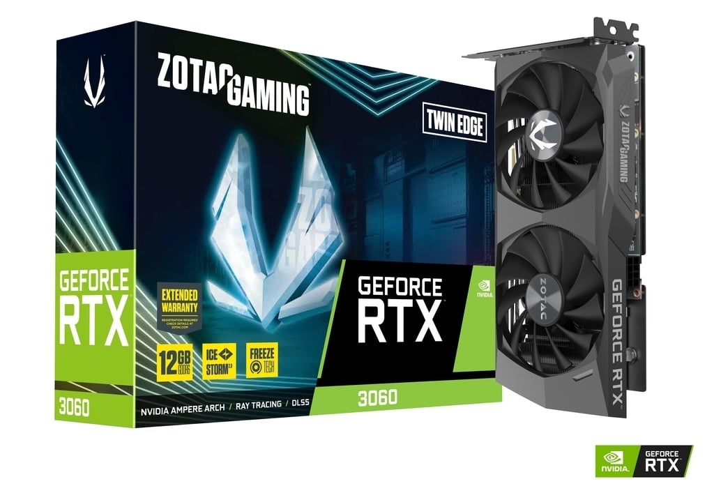 Cạc màn hình gaming Zotac RTX 3060 Twin Edge 12GB GDDR6 192 bit (ZT-A30600E-10M)