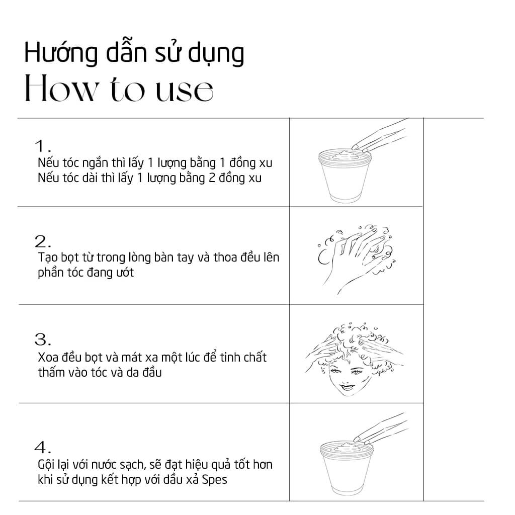 Dầu gội tẩy tế bào chết SPES tinh chất muối biển sạch gàu da đầu dưỡng ẩm kiềm dầu và phồng tóc 280g