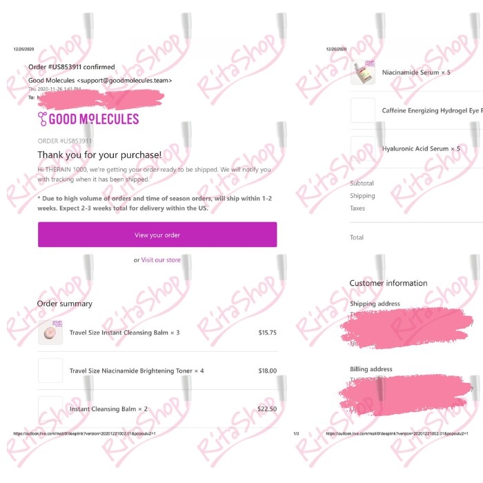 Nước hoa hồng làm sáng da, giảm thâm Good Molecules Niacinamide Brightening Toner 30ml