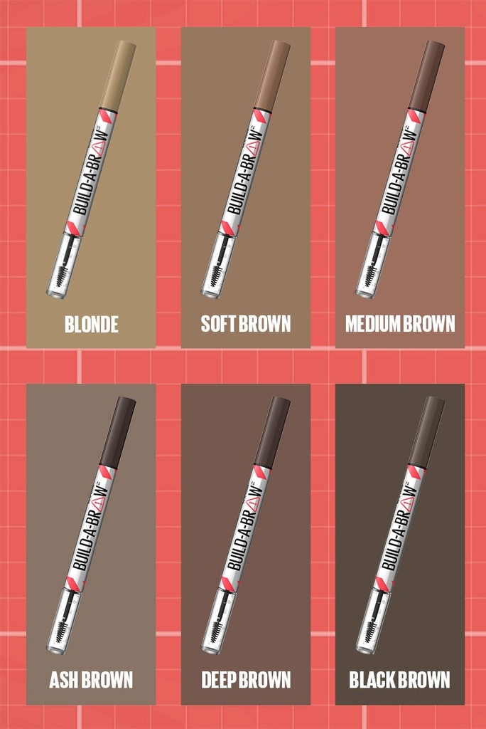 Bút Kẻ Chân Mày Và Gel Giữ Nếp Maybelline Build-A-Brow 2-in-1 Brow Pen and Sealing Brow Gel