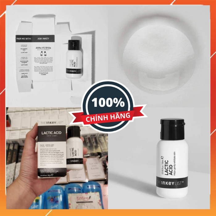 Tinh chất tẩy da chết dịu nhẹ The Inkey List Lactic Acid cho da sáng mịn, mờ vết thâm