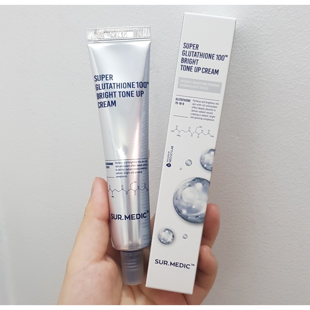 Kem nâng tông dưỡng trắng da Sur Medic Super Glutathione 100 Bright Tone Up Cream 40ml