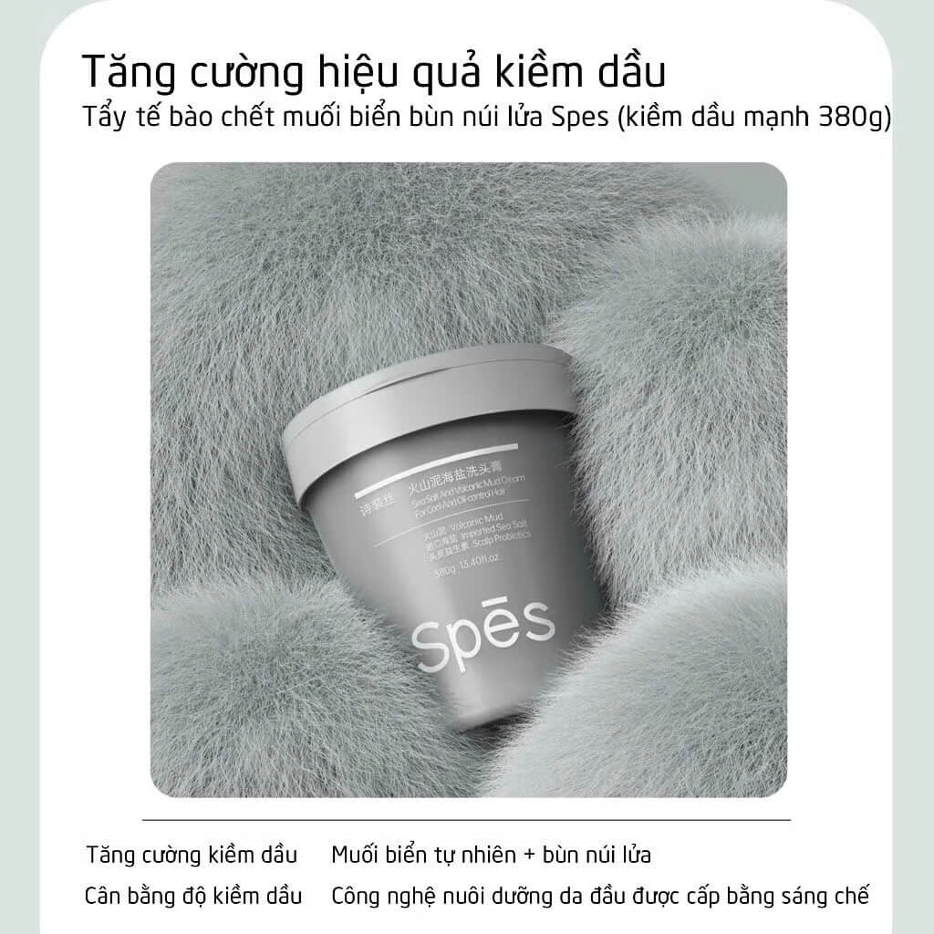 Tẩy Tế Bào Chết Da Đầu Spes Làm Sạch, Kiềm Dầu, Cho Da Đầu Sảng Khoái Và Giúp Tóc Chắc Khoẻ 380g