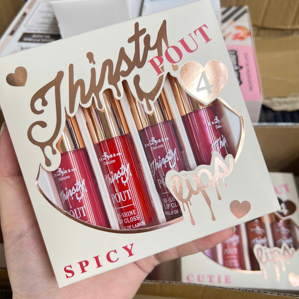 Set 4 Son Bóng Italia Deluxe Thirsty Pout Hi-shine Gloss