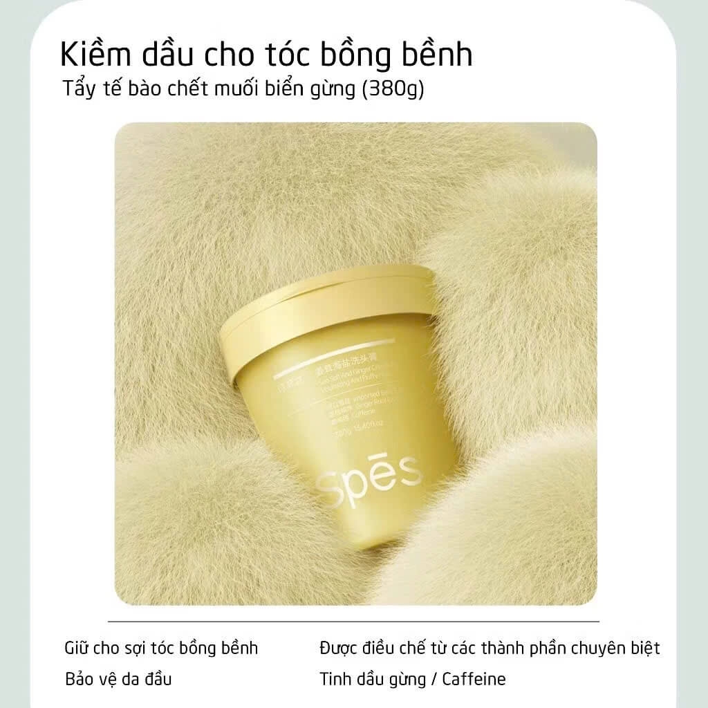 Tẩy Tế Bào Chết Da Đầu Spes Làm Sạch, Kiềm Dầu, Cho Da Đầu Sảng Khoái Và Giúp Tóc Chắc Khoẻ 380g