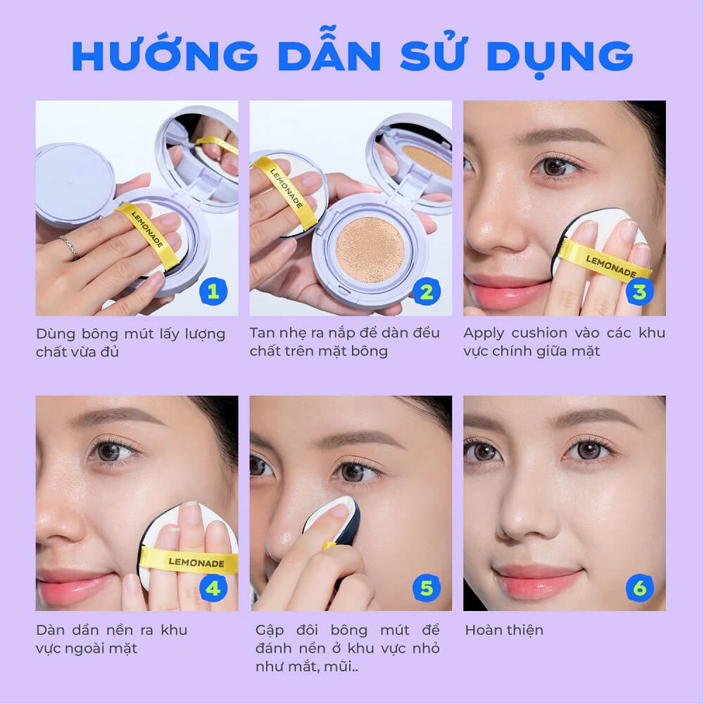Phấn nước mỏng nhẹ kiềm dầu thuần chay chống nắng Lemonade SuperMatte No Makeup Cushion