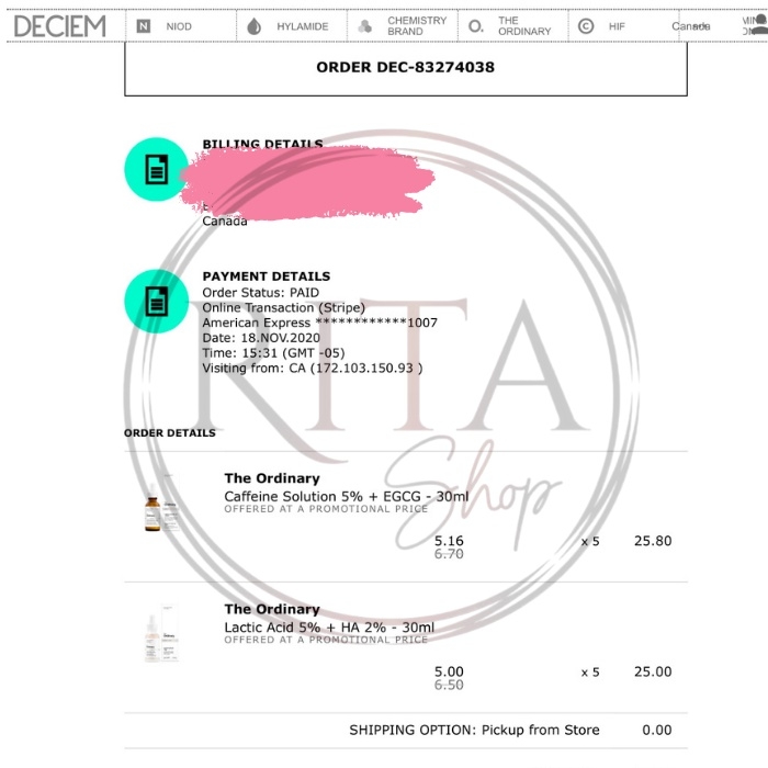Serum The Ordinary Lactic Acid 5% & 10% +HA 30 ml