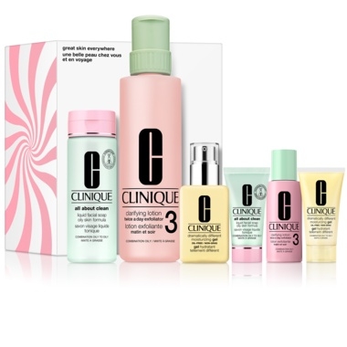 Set Clinique Great Skin Everywhere dưỡng ẩm cho da dầu, hỗn hợp thiên dầu giúp da căng bóng