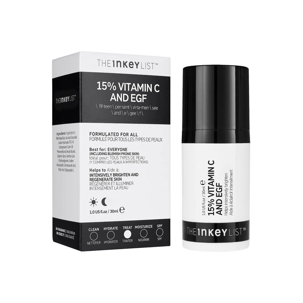 Tinh Chất dưỡng da trắng sáng The Inkey List 15% Vitamin C and EGF Brightening Serum 30 ml