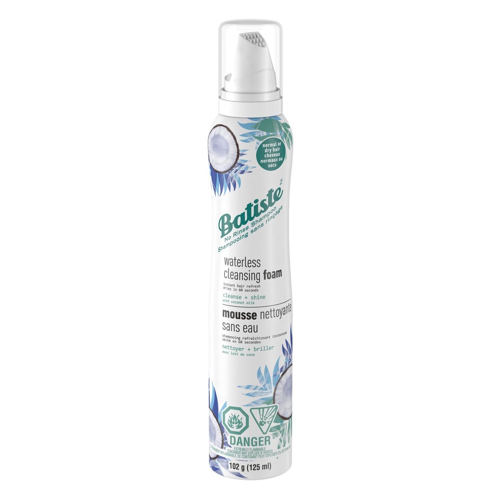 Dầu xịt gội đầu khô Batiste dạng bọt mới - Dry Shampoo Waterless Cleansing Foam 125 ml