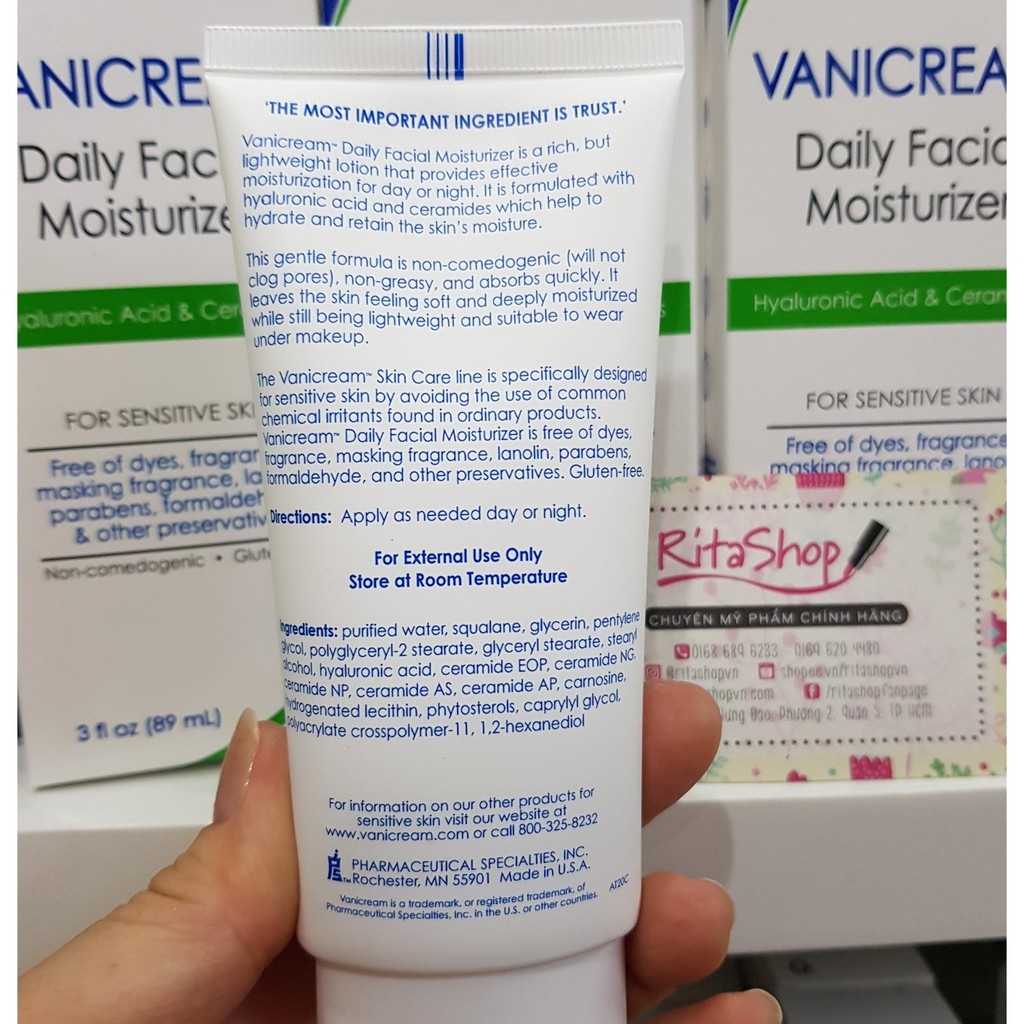 Kem dưỡng ẩm hàng ngày Vanicream dành cho da nhạy cảm