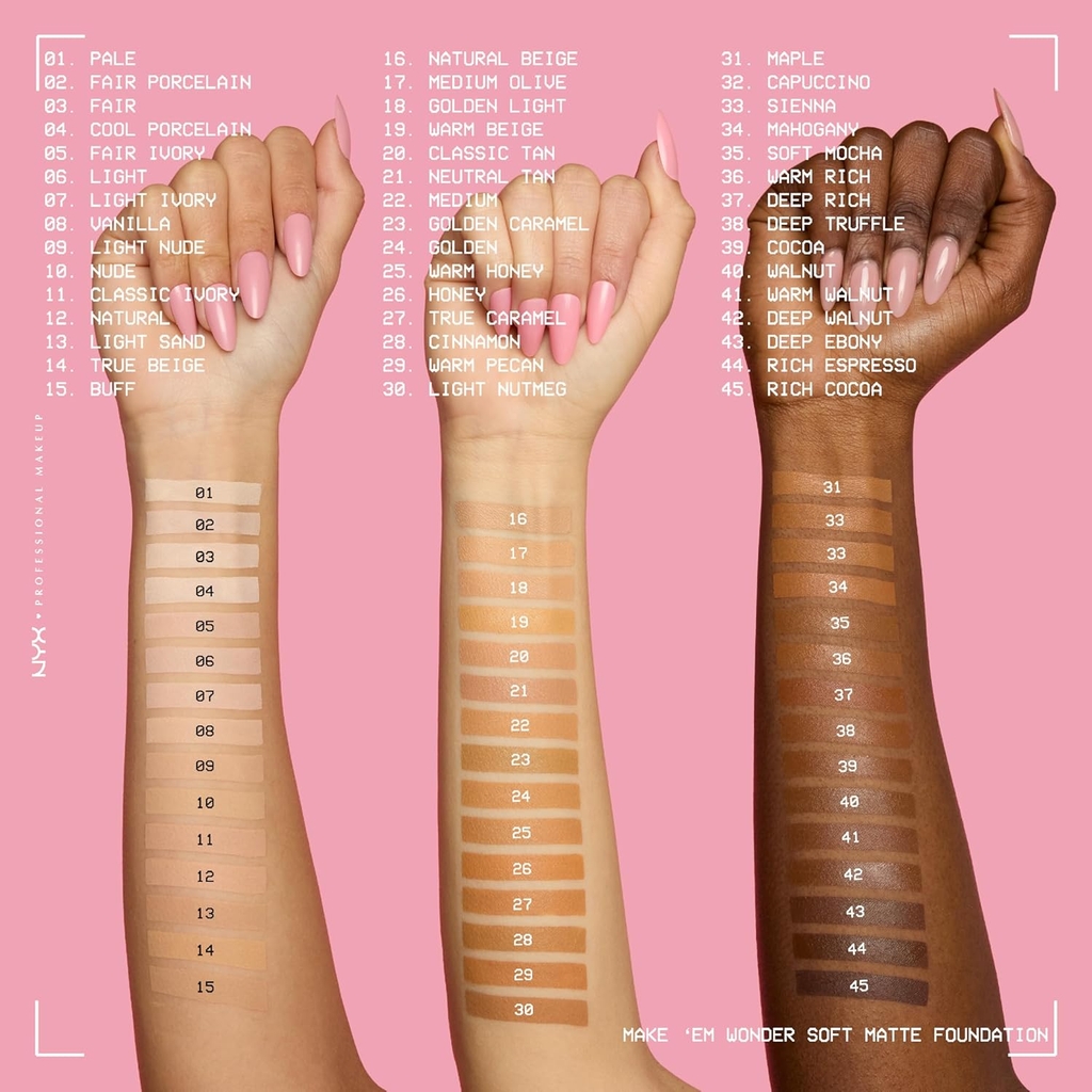 Kem Nền NYX Make 'Em Wonder Soft Matte Buildable Foundation