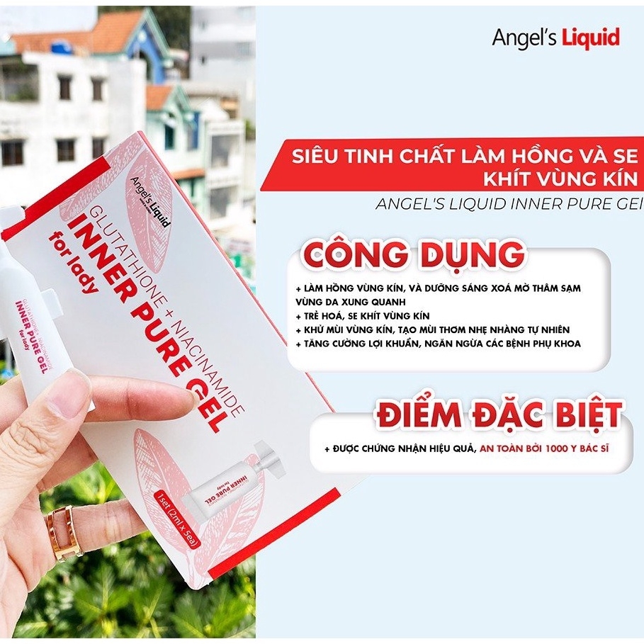 Set Tinh Chất Làm Hồng Se Khít Vùng Kín Angel Liquid Glutathione Plus Niacinamide Inner Pure Gel