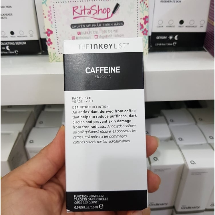 Kem dưỡng làm sáng vùng thâm mắt The INKEY List Caffeine, Brighten-i Eye Cream, Retinol Eye Cream