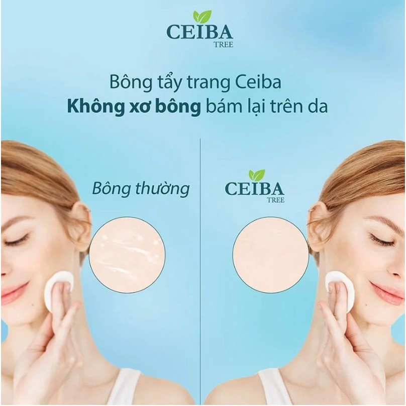 Bông tẩy trang hữu cơ Ceiba Organic 100% Cotton 80 miếng
