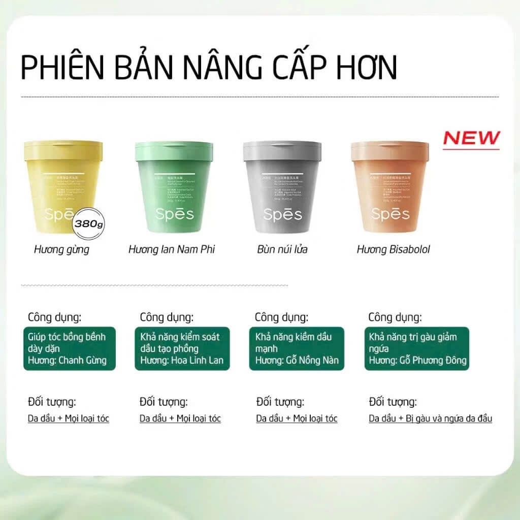 Tẩy Tế Bào Chết Da Đầu Spes Làm Sạch, Kiềm Dầu, Cho Da Đầu Sảng Khoái Và Giúp Tóc Chắc Khoẻ 380g