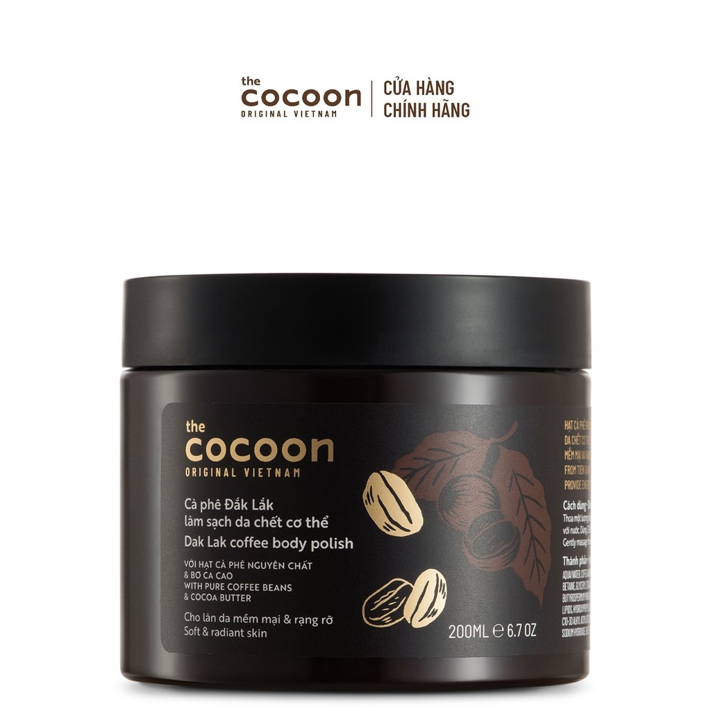 Tẩy Da Chết Body Cà Phê Đắk Lắk Cocoon Coffee Body Polish Làm Sạch Da
