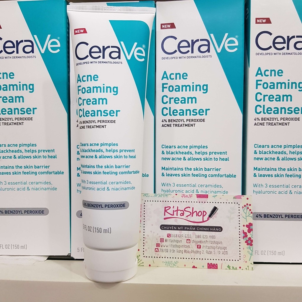 SRM cho da dầu mụn Cerave Acne Foaming Cream Cleanser 150ml
