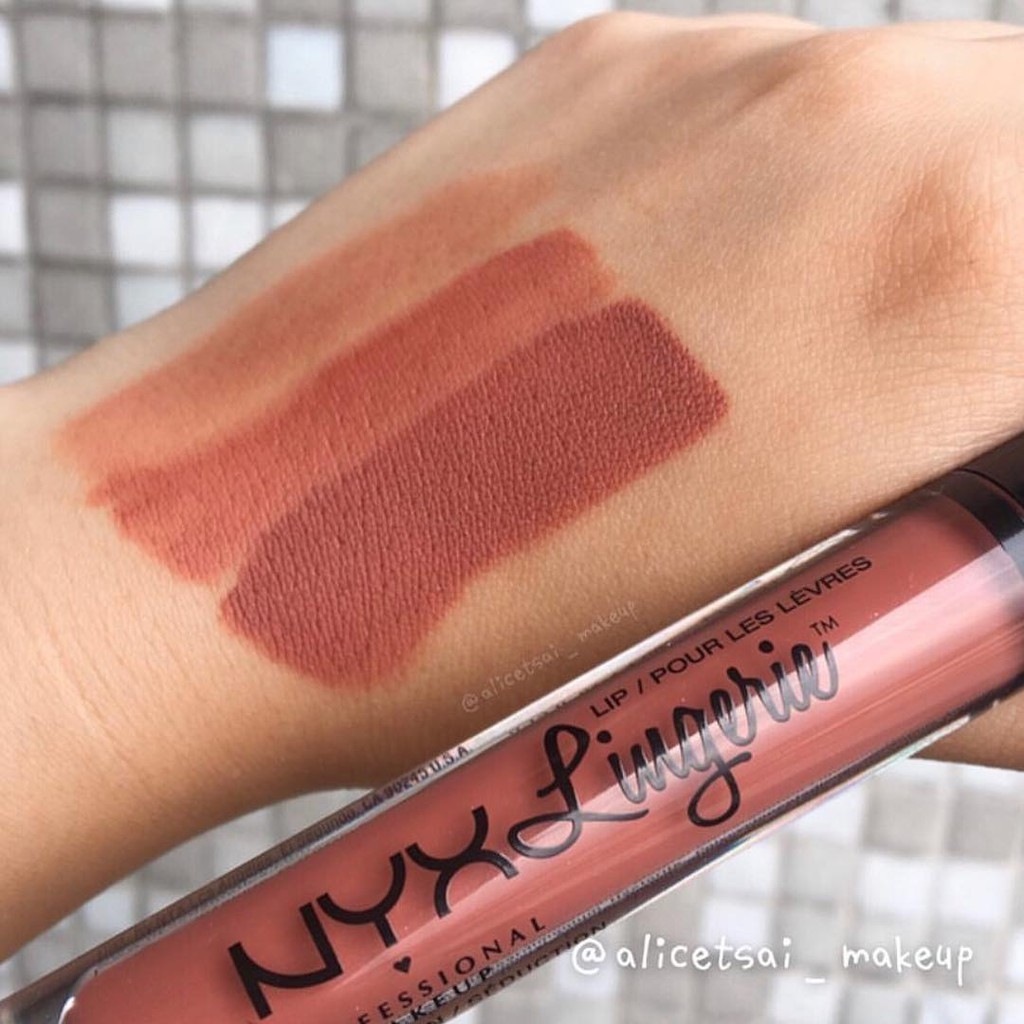 Son kem lì matte NYX Lingerie liquid lipstick màu Exotic & Seduction