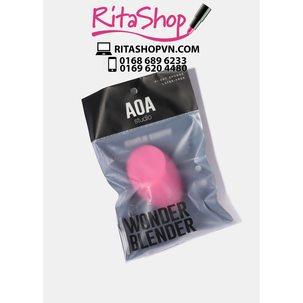 Mút tán trang điểm AOA vạt xéo màu hồng