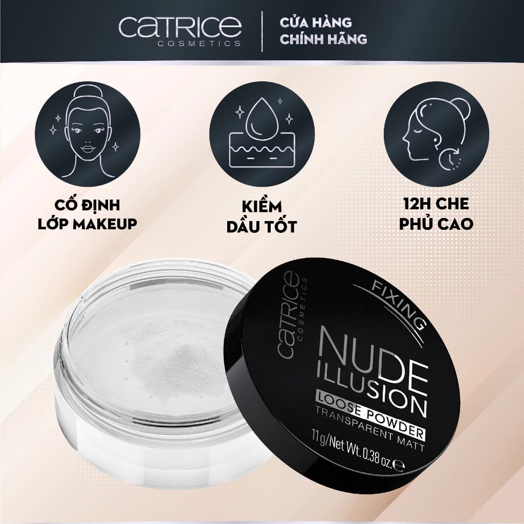 Phấn phủ Catrice Nude Illusion Loose Powder dạng bột kiềm dầu 11g