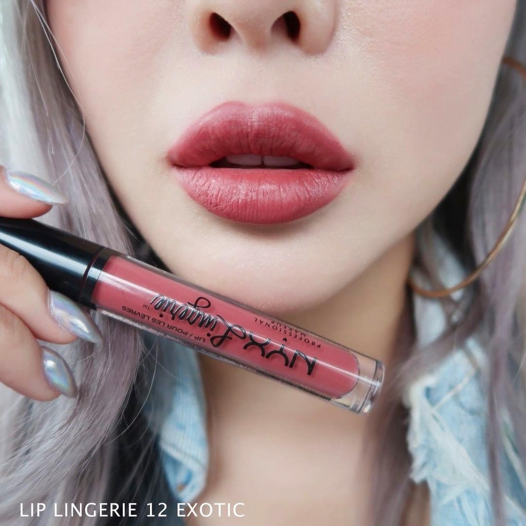 Son kem lì matte NYX Lingerie liquid lipstick màu Exotic & Seduction